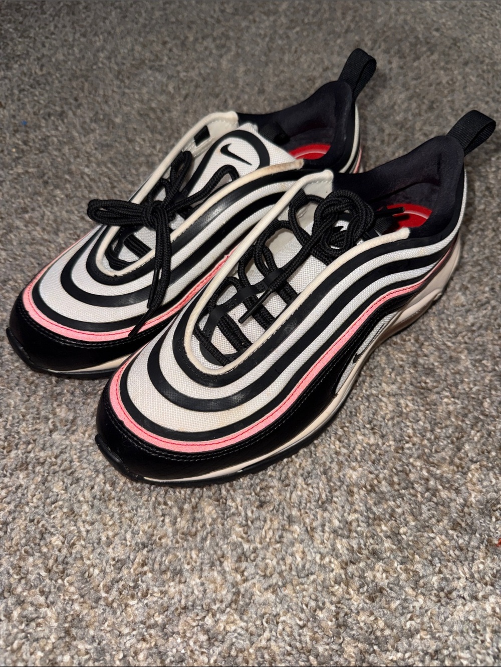 Nike Black White Pink Wave Runner Sneakers